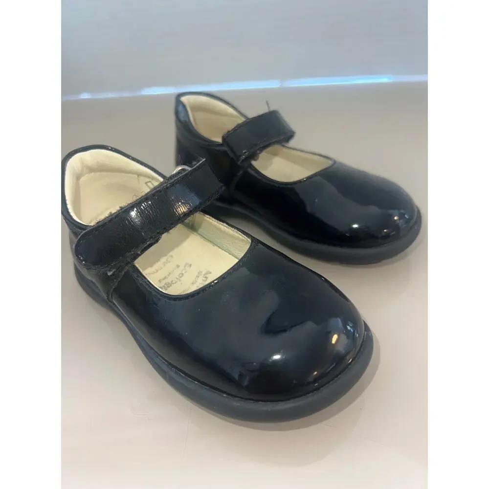 Primigi Italian Girls’ Shoes – Size 21, Black & Beige Patent Leather USA 5